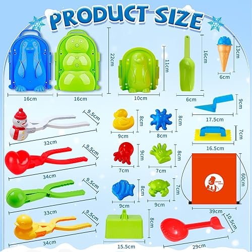 Neoot 23-Piece Snow & Sand Play Kit – Snowball Shapers for Kids, Toddlers & Adults
